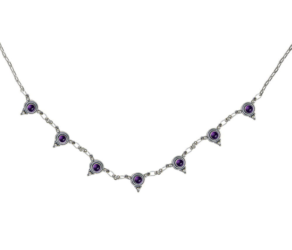 Sterling Silver Gemstone Necklace With Amethyst